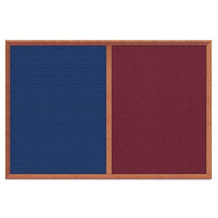 United Visual Products Enclosed Corkboard, 1 Door, 60"x36", 4" Fra UV3424-SATIN-AMETHY